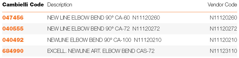 165 NEW LINE ELBOW BENDS specifications